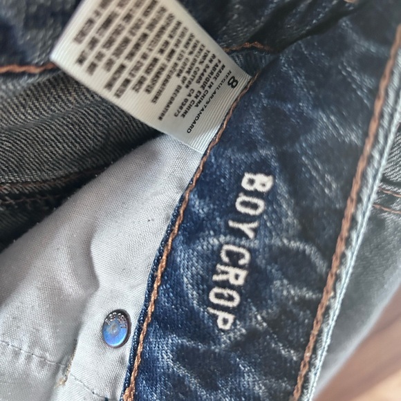 American Eagle Outfitters Women's Ripped Blue Boyfriend Jeans - Picture 3 of 5